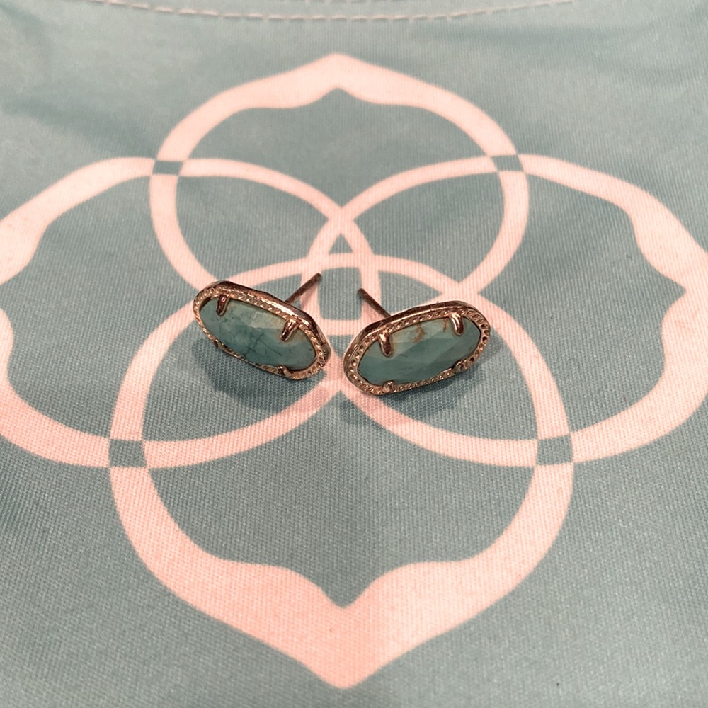 Kendra Scott Ellie Gold/Turquoise Stud Earrings